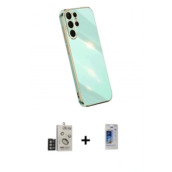 MARSİLYAN™- Galaxy S24 Ultra Kılıf Yankı Serisi - Siyah Durable Full Glue Curved Cam + Bilvis Titan Kamera Lens - DNMR