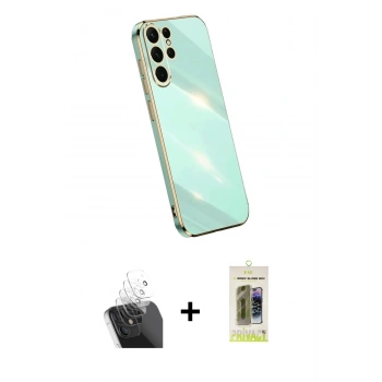 MARSİLYAN™- Galaxy S24 Ultra Kılıf Yankı Serisi - Siyah Joko Magic 5D Hayalet Cam + Kamera Lens Koruma Cam - SF