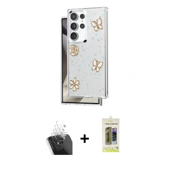 MARSİLYAN™- Galaxy S24 Ultra Kılıf Yörünge Form - Siyah Joko Magic 5D Hayalet Cam + Kamera Lens Koruma Cam - SF
