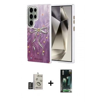MARSİLYAN™- Galaxy S24 Ultra Kılıf Zirve Modern Prime - Şeffaf 360 Full Body Arka Koruyucu + Bilvis Titan Kamera Lens - DNMR