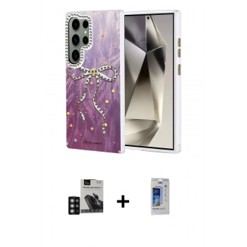 MARSİLYAN™- Galaxy S24 Ultra Kılıf Zirve Modern Prime - Siyah Durable Full Glue Curved Cam + PVD Metal Kamera Lens - DNMR