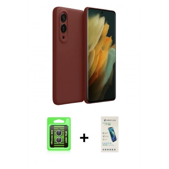 MARSİLYAN™- Galaxy S25 Edge Kılıf Kozmos Yansıma Özel Seri - Şeffaf Pasifik Cam Ekran Koruyucu + Raze Metal Kamera Lens - GS