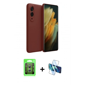 MARSİLYAN™- Galaxy S25 Edge Kılıf Kozmos Yansıma Özel Seri - Siyah 3D Antistatik Cam Ekran Koruyucu + Raze Metal Kamera Lens - GS