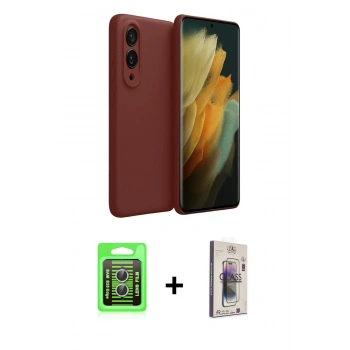 MARSİLYAN™- Galaxy S25 Edge Kılıf Kozmos Yansıma Özel Seri - Siyah Bilvis 3D Cam Ekran Koruyucu + Raze Metal Kamera Lens - GS