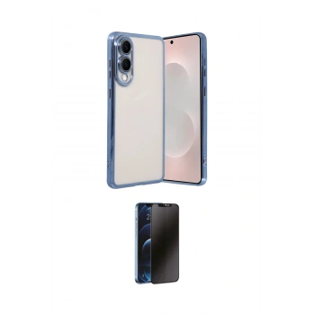 MARSİLYAN™- Galaxy S25 Edge Kılıf Vadi Minimal - Siyah 3D Antistatik Hayalet Cam Ekran Koruyucu