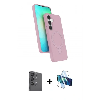 MARSİLYAN™- Galaxy S25 Kılıf İz Işık Koleksiyonu - Siyah 3D Antistatik Seramik Nano Ekran Koruyucu + Raze Metal Kamera Lens - SH