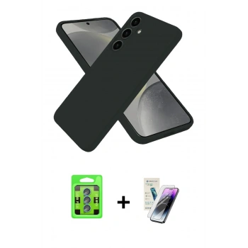 MARSİLYAN™- Galaxy S25 Plus Kılıf Ahenk Serisi - Şeffaf Pasifik Cam Ekran Koruyucu + Raze Metal Kamera Lens - MI