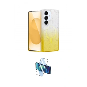 MARSİLYAN™- Galaxy S25 Plus Kılıf Eksen Minimal Özel Seri - Siyah 3D Antistatik Cam Ekran Koruyucu