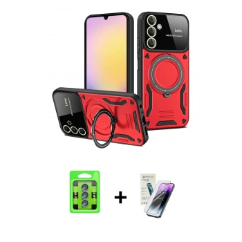 MARSİLYAN™- Galaxy S25 Plus Kılıf Kıvılcım Modern Serisi - Şeffaf Pasifik Cam Ekran Koruyucu + Raze Metal Kamera Lens - MI