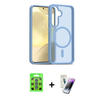 MARSİLYAN™- Galaxy S25 Plus Kılıf Siluet Minimal Prime - Şeffaf Pasifik Cam Ekran Koruyucu + Raze Metal Kamera Lens - MI