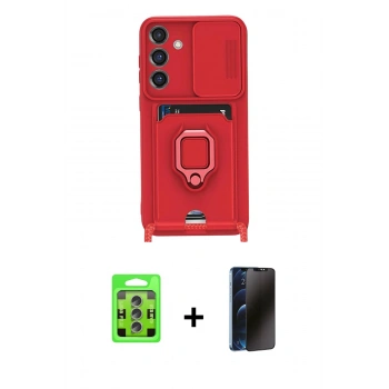 MARSİLYAN™- Galaxy S25 Plus Kılıf Vadi Form Prime - Siyah 3D Antistatik Hayalet Cam Ekran Koruyucu + Raze Metal Kamera Lens - LI
