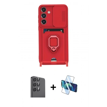 MARSİLYAN™- Galaxy S25 Plus Kılıf Vadi Form Prime - Siyah 3D Antistatik Seramik Nano Ekran Koruyucu + Raze Metal Kamera Lens - SH