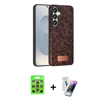 MARSİLYAN™- Galaxy S25 Plus Kılıf Vadi Klasik Serisi - Şeffaf Pasifik Cam Ekran Koruyucu + Raze Metal Kamera Lens - LI
