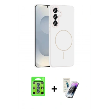 MARSİLYAN™- Galaxy S25 Plus Kılıf Yankı Form Serisi - Şeffaf Pasifik Cam Ekran Koruyucu + Raze Metal Kamera Lens - MI