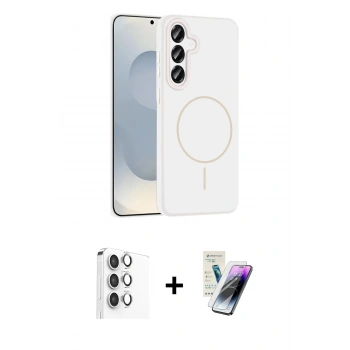 MARSİLYAN™- Galaxy S25 Plus Kılıf Yankı Form Serisi - Şeffaf Pasifik Cam Ekran Koruyucu + Raze Metal Kamera Lens - GS