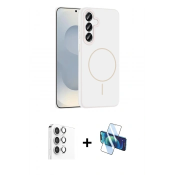 MARSİLYAN™- Galaxy S25 Plus Kılıf Yankı Form Serisi - Siyah 3D Antistatik Seramik Nano Ekran Koruyucu + Raze Metal Kamera Lens - GS