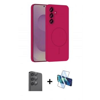 MARSİLYAN™- Galaxy S25 Plus Kılıf Yankı Form Serisi - Siyah 3D Antistatik Seramik Nano Ekran Koruyucu + Raze Metal Kamera Lens - SH