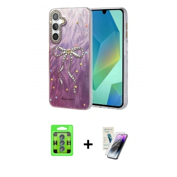 MARSİLYAN™- Galaxy S25 Plus Kılıf Zirve Modern Prime - Şeffaf Pasifik Cam Ekran Koruyucu + Raze Metal Kamera Lens - MI