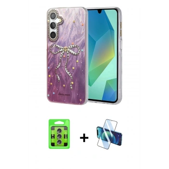 MARSİLYAN™- Galaxy S25 Plus Kılıf Zirve Modern Prime - Siyah 3D Antistatik Cam Ekran Koruyucu + Raze Metal Kamera Lens - LI