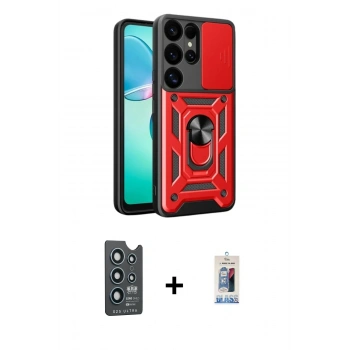 MARSİLYAN™- Galaxy S25 Ultra Kılıf Ahenk Klasik - Siyah Joko Magic 5D Cam + Bilvis Titan Kamera Lens - LT