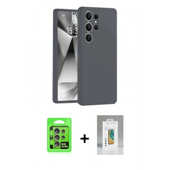 MARSİLYAN™- Galaxy S25 Ultra Kılıf Ahenk Serisi - Şeffaf Polymer Nano Ekran Koruyucu + Raze Metal Kamera Lens - NLGY