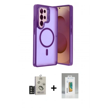 MARSİLYAN™- Galaxy S25 Ultra Kılıf Akış Form - Şeffaf Polymer Nano Ekran Koruyucu + Bilvis Titan Kamera Lens - TNGI