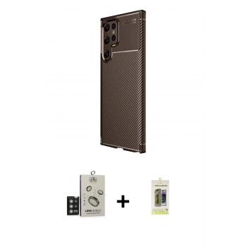 MARSİLYAN™- Galaxy S25 Ultra Kılıf Eksen Form Prime - Siyah Joko Magic 5D Hayalet Cam + Bilvis Titan Kamera Lens - TNGI