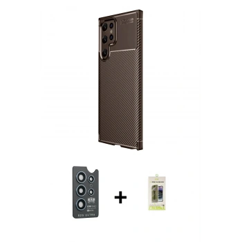 MARSİLYAN™- Galaxy S25 Ultra Kılıf Eksen Form Prime - Siyah Joko Magic 5D Hayalet Cam + Bilvis Titan Kamera Lens - LT