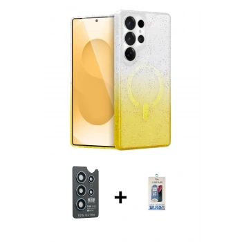 MARSİLYAN™- Galaxy S25 Ultra Kılıf Eksen Minimal Özel Seri - Siyah Joko Magic 5D Cam + Bilvis Titan Kamera Lens - LT