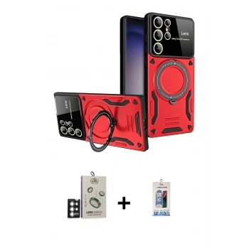 MARSİLYAN™- Galaxy S25 Ultra Kılıf Kıvılcım Modern Serisi - Siyah Joko Magic 5D Cam + Bilvis Titan Kamera Lens - GS