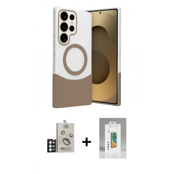 MARSİLYAN™- Galaxy S25 Ultra Kılıf Kozmos Form Özel Seri - Şeffaf Polymer Nano Ekran Koruyucu + Bilvis Titan Kamera Lens - GS