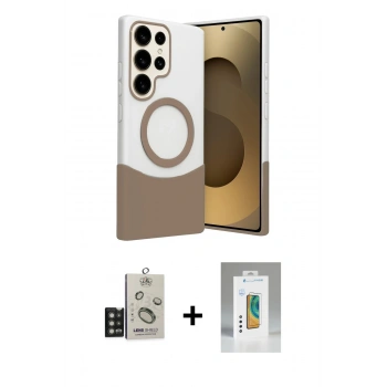 MARSİLYAN™- Galaxy S25 Ultra Kılıf Kozmos Form Özel Seri - Şeffaf Polymer Nano Ekran Koruyucu + Bilvis Titan Kamera Lens - TNGI