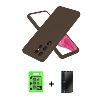 MARSİLYAN™- Galaxy S25 Ultra Kılıf Kozmos Yansıma Özel Seri - Siyah 3D Antistatik Hayalet Cam Ekran Koruyucu + Raze Metal Kamera Lens - MI