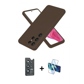 MARSİLYAN™- Galaxy S25 Ultra Kılıf Kozmos Yansıma Özel Seri - Siyah 3D Antistatik Seramik Nano Ekran Koruyucu + Bilvis Titan Kamera Lens - LT