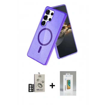MARSİLYAN™- Galaxy S25 Ultra Kılıf Nova Asil Prime - Şeffaf Polymer Nano Ekran Koruyucu + Bilvis Titan Kamera Lens - GS