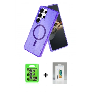 MARSİLYAN™- Galaxy S25 Ultra Kılıf Nova Asil Prime - Şeffaf Polymer Nano Ekran Koruyucu + Raze Metal Kamera Lens - NLGY
