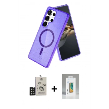 MARSİLYAN™- Galaxy S25 Ultra Kılıf Nova Asil Prime - Şeffaf Polymer Nano Ekran Koruyucu + Bilvis Titan Kamera Lens - SH