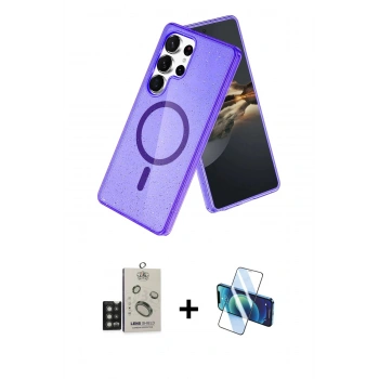 MARSİLYAN™- Galaxy S25 Ultra Kılıf Nova Asil Prime - Siyah 3D Antistatik Seramik Nano Ekran Koruyucu + Bilvis Titan Kamera Lens - TNGI