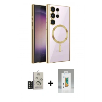 MARSİLYAN™- Galaxy S25 Ultra Kılıf Nova Işık Özel Seri - Şeffaf Polymer Nano Ekran Koruyucu + Bilvis Titan Kamera Lens - TNGI