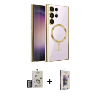 MARSİLYAN™- Galaxy S25 Ultra Kılıf Nova Işık Özel Seri - Siyah Bilvis 3D Cam Ekran Koruyucu + Bilvis Titan Kamera Lens - GS