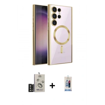 MARSİLYAN™- Galaxy S25 Ultra Kılıf Nova Işık Özel Seri - Siyah Joko Magic 5D Cam + Bilvis Titan Kamera Lens - SH