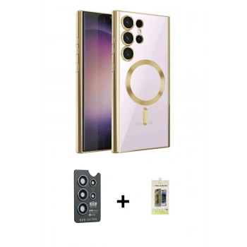 MARSİLYAN™- Galaxy S25 Ultra Kılıf Nova Işık Özel Seri - Siyah Joko Magic 5D Hayalet Cam + Bilvis Titan Kamera Lens - LT