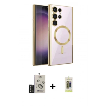 MARSİLYAN™- Galaxy S25 Ultra Kılıf Nova Işık Özel Seri - Siyah Joko Magic 5D Hayalet Cam + Bilvis Titan Kamera Lens - SH