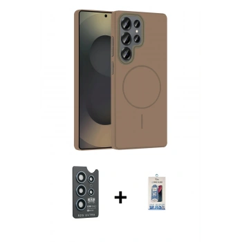 MARSİLYAN™- Galaxy S25 Ultra Kılıf Siluet Doku Özel Seri - Siyah Joko Magic 5D Cam + Bilvis Titan Kamera Lens - LT