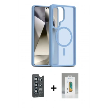 MARSİLYAN™- Galaxy S25 Ultra Kılıf Siluet Minimal Prime - Şeffaf Polymer Nano Ekran Koruyucu + Bilvis Titan Kamera Lens - LT