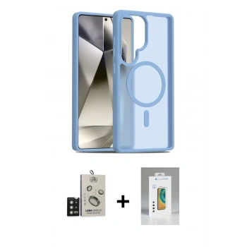 MARSİLYAN™- Galaxy S25 Ultra Kılıf Siluet Minimal Prime - Şeffaf Polymer Nano Ekran Koruyucu + Bilvis Titan Kamera Lens - SH