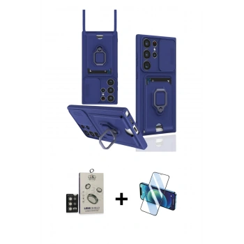 MARSİLYAN™- Galaxy S25 Ultra Kılıf Vadi Form Prime - Siyah 3D Antistatik Seramik Nano Ekran Koruyucu + Bilvis Titan Kamera Lens - TNGI