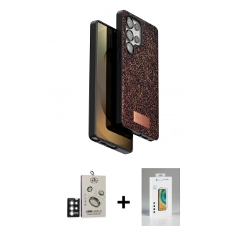 MARSİLYAN™- Galaxy S25 Ultra Kılıf Vadi Klasik Serisi - Şeffaf Polymer Nano Ekran Koruyucu + Bilvis Titan Kamera Lens - GS