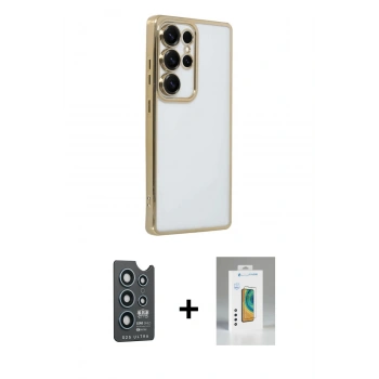 MARSİLYAN™- Galaxy S25 Ultra Kılıf Vadi Minimal - Şeffaf Polymer Nano Ekran Koruyucu + Bilvis Titan Kamera Lens - LT