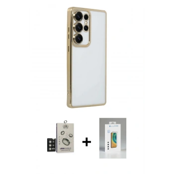 MARSİLYAN™- Galaxy S25 Ultra Kılıf Vadi Minimal - Şeffaf Polymer Nano Ekran Koruyucu + Bilvis Titan Kamera Lens - TNGI